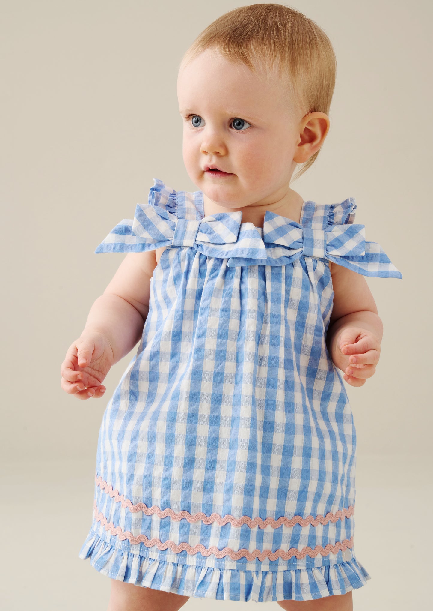 Alora Gingham Ric Rac Dress And Bloomer