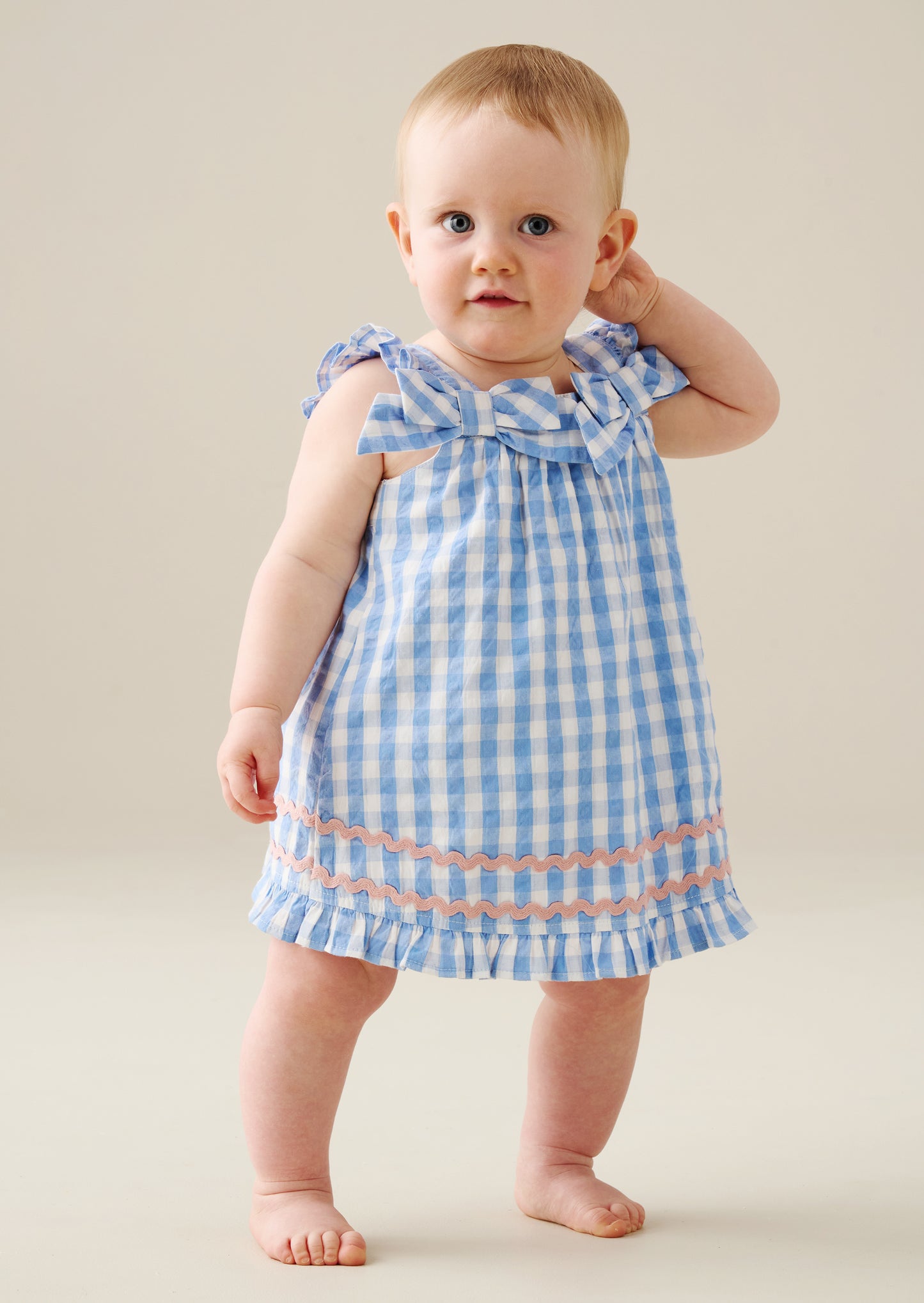 Alora Gingham Ric Rac Dress And Bloomer