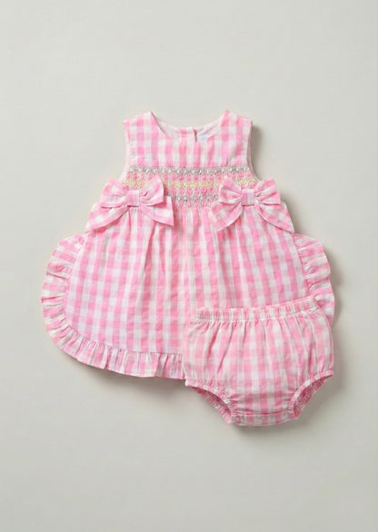Percy Gingham Frill Dress And Bloomer