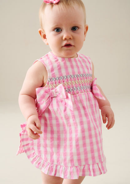 Percy Gingham Frill Dress And Bloomer