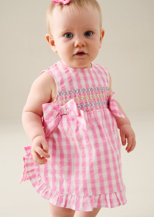 Percy Gingham Frill Dress And Bloomer