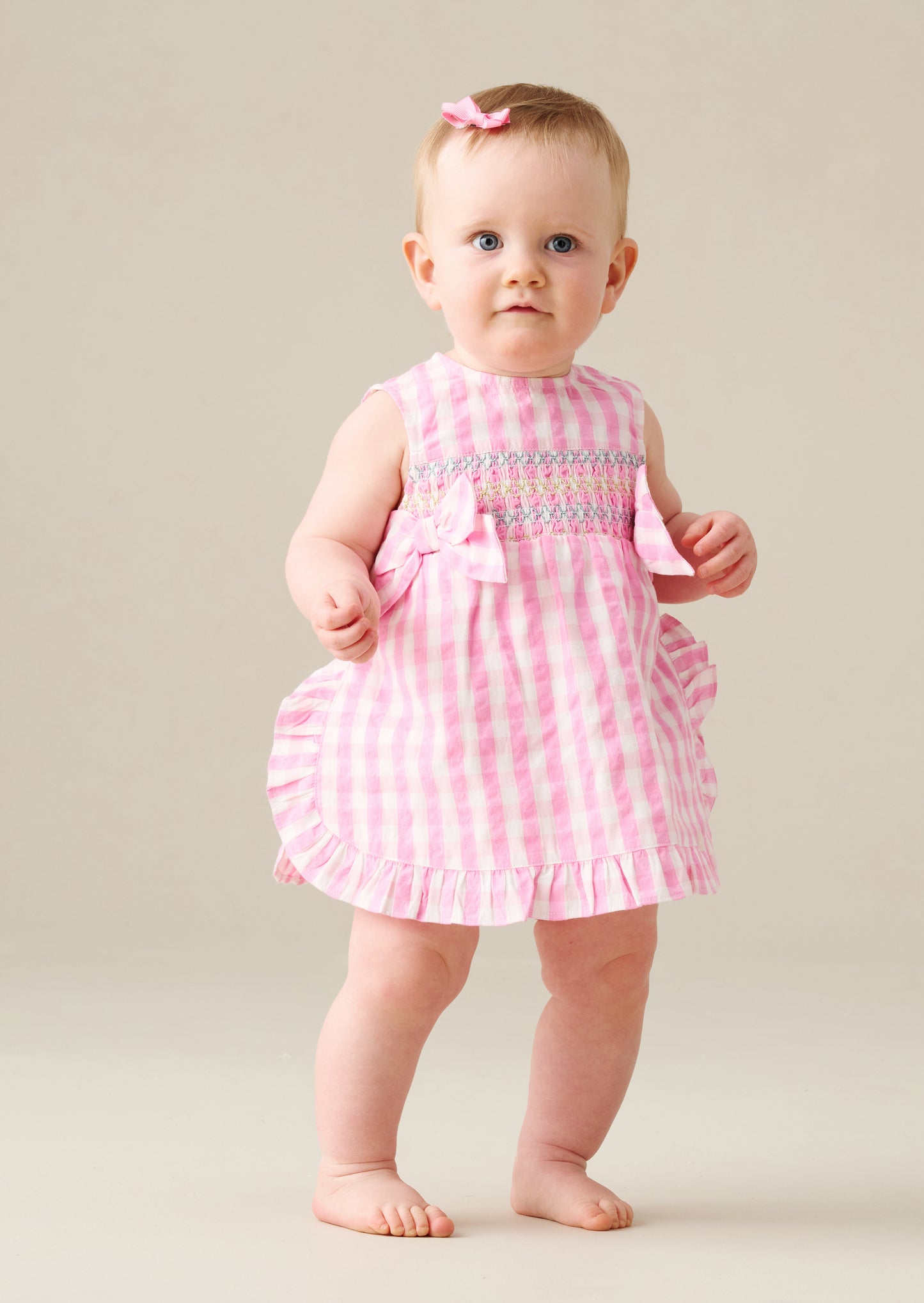 Percy Gingham Frill Dress And Bloomer