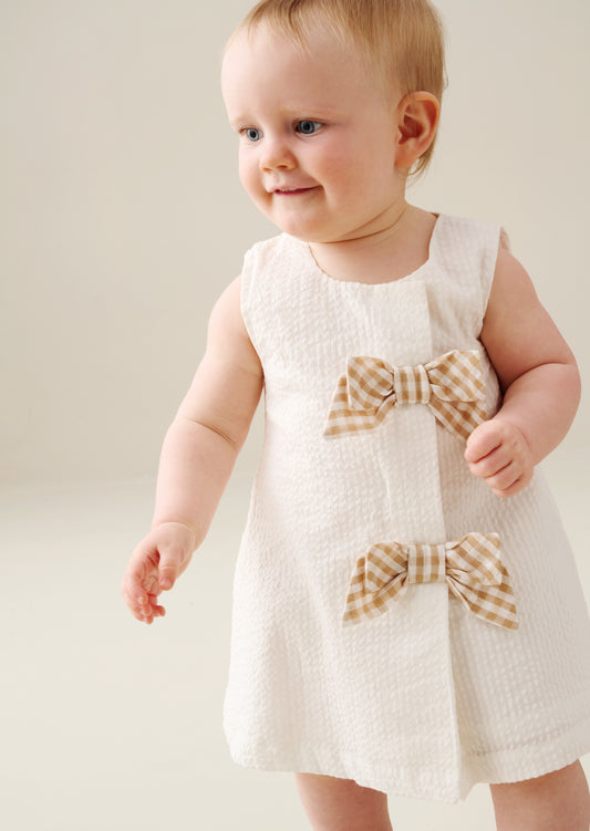 Daphne Gingham Bow Dress And Bloomer