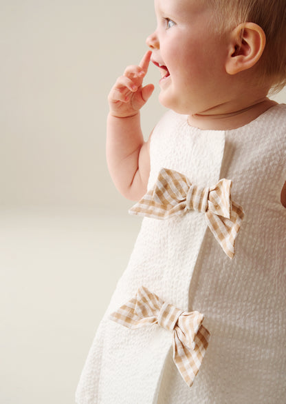 Daphne Gingham Bow Dress And Bloomer