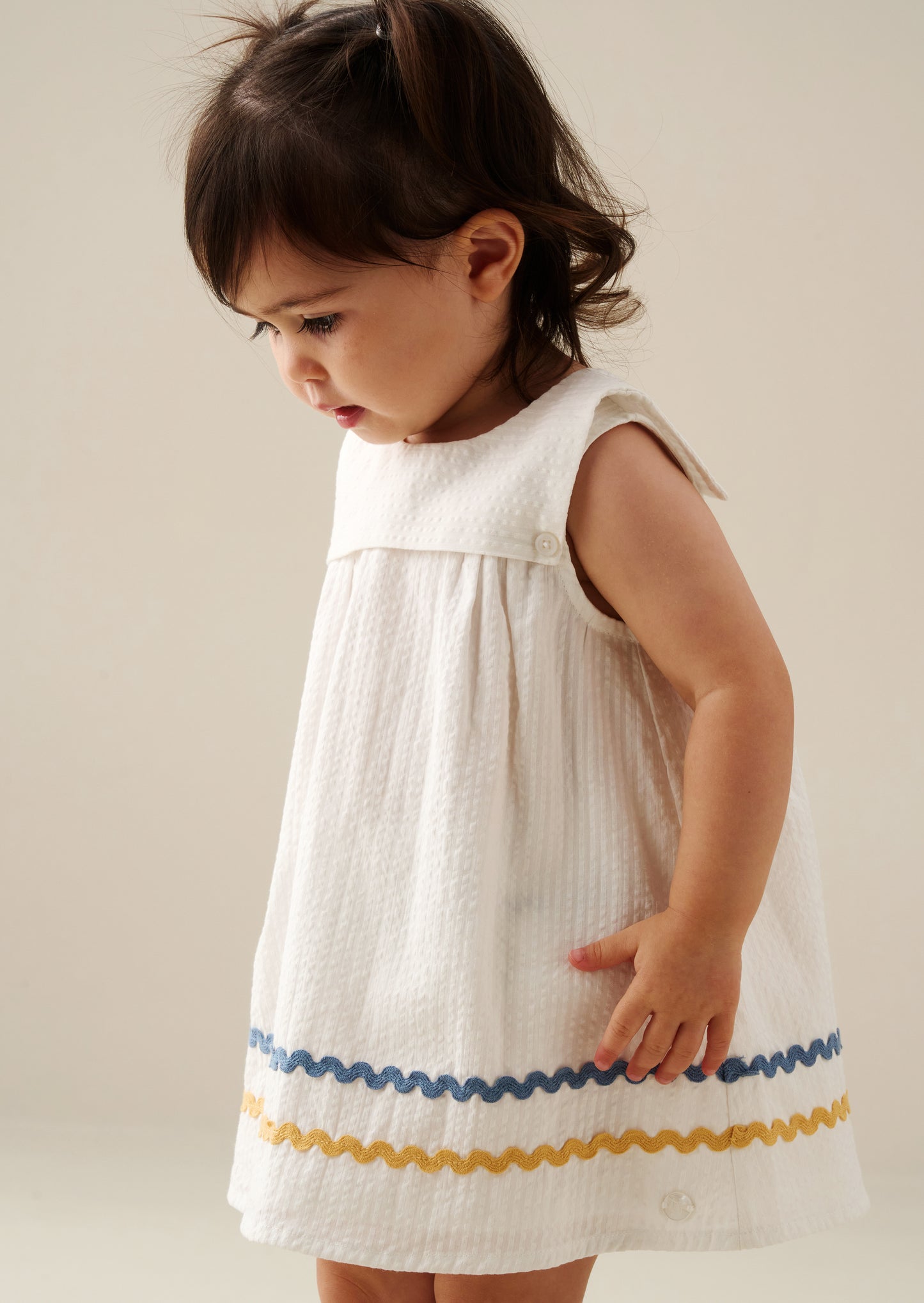 Lila Stripe Ric Rac Dress And Bloomer