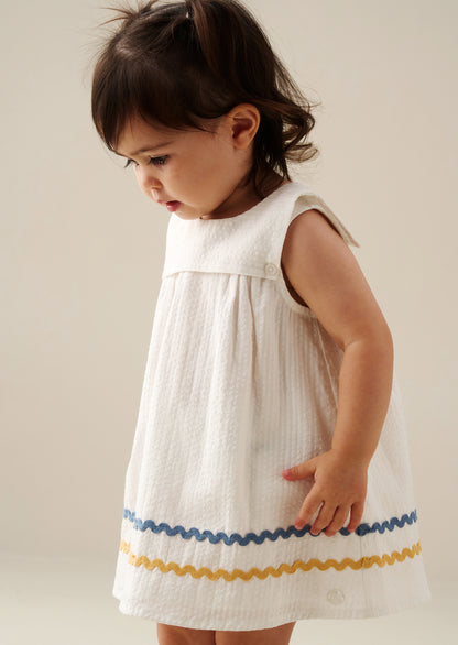 Lila Stripe Ric Rac Dress And Bloomer