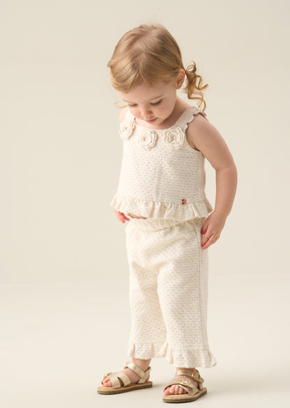 Rita Bow Crochet Frill Set
