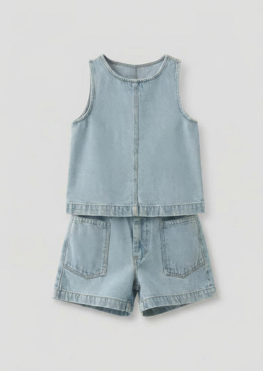 Sienna Denim Top & Short Set