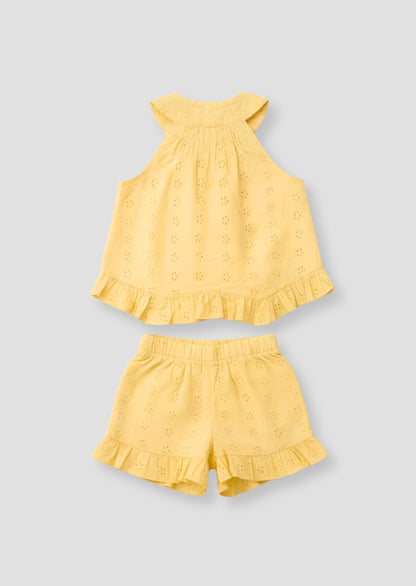 Leona Broderie Frill Top & Short Set