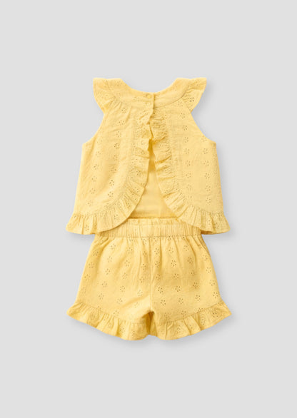 Leona Broderie Frill Top & Short Set