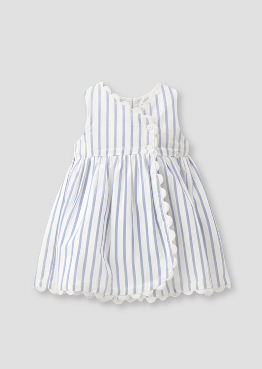 Maggie Stripe Scalloped Dress