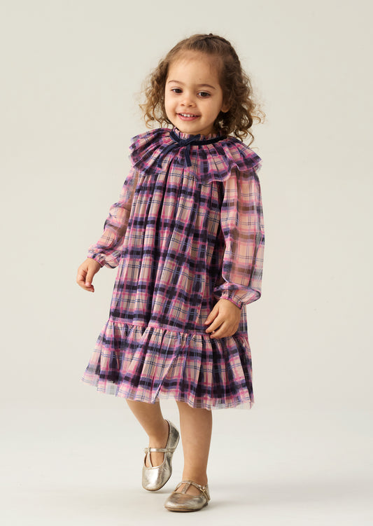Cleo Check Mesh Dress