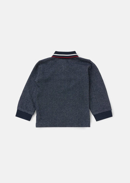 Burty Blue Textured Polo