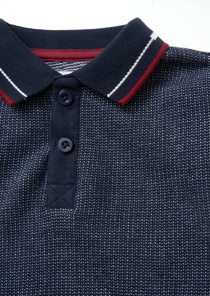 Burty Blue Textured Polo