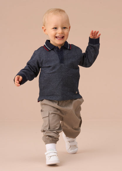 Burty Blue Textured Polo