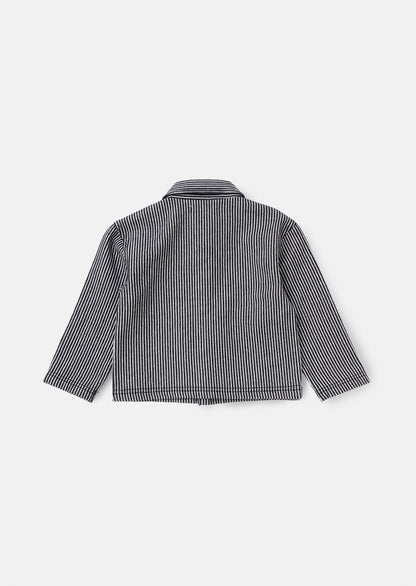 Byron Navy Casual Stripe Overshirt