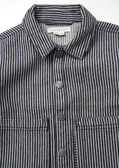 Byron Navy Casual Stripe Overshirt