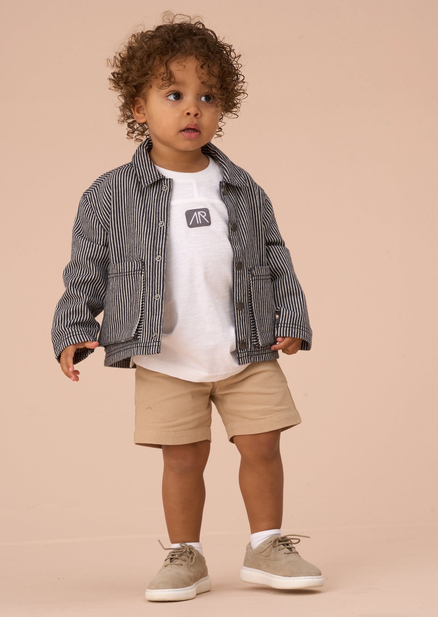 Byron Navy Casual Stripe Overshirt