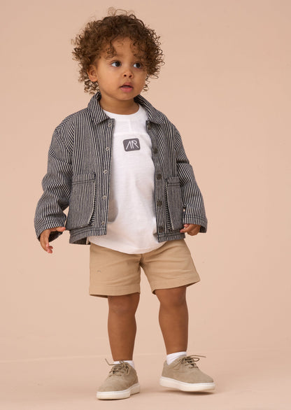 Byron Navy Casual Stripe Overshirt