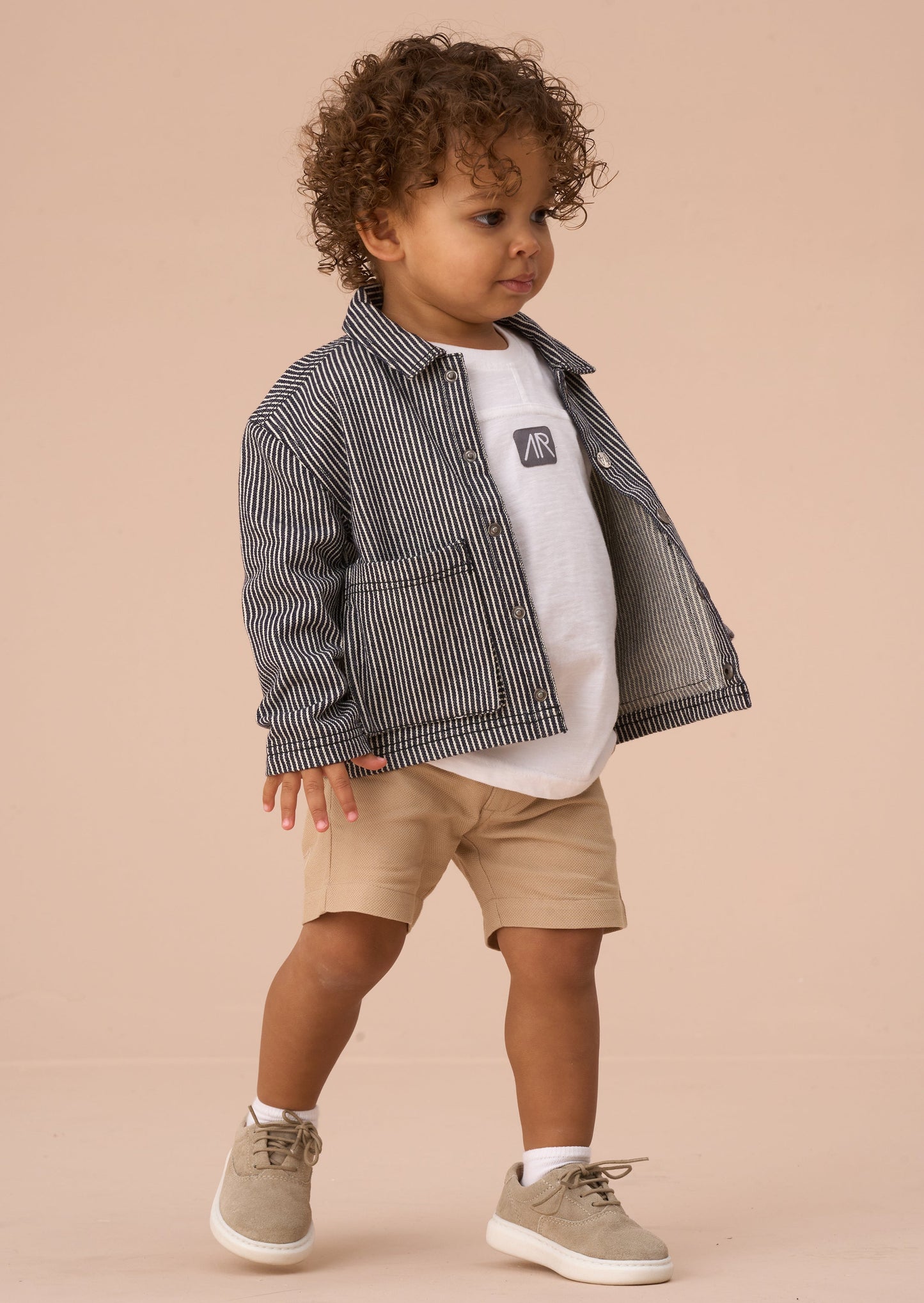 Byron Navy Casual Stripe Overshirt