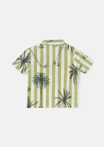 Benny Green Palm Print Resort Shirt