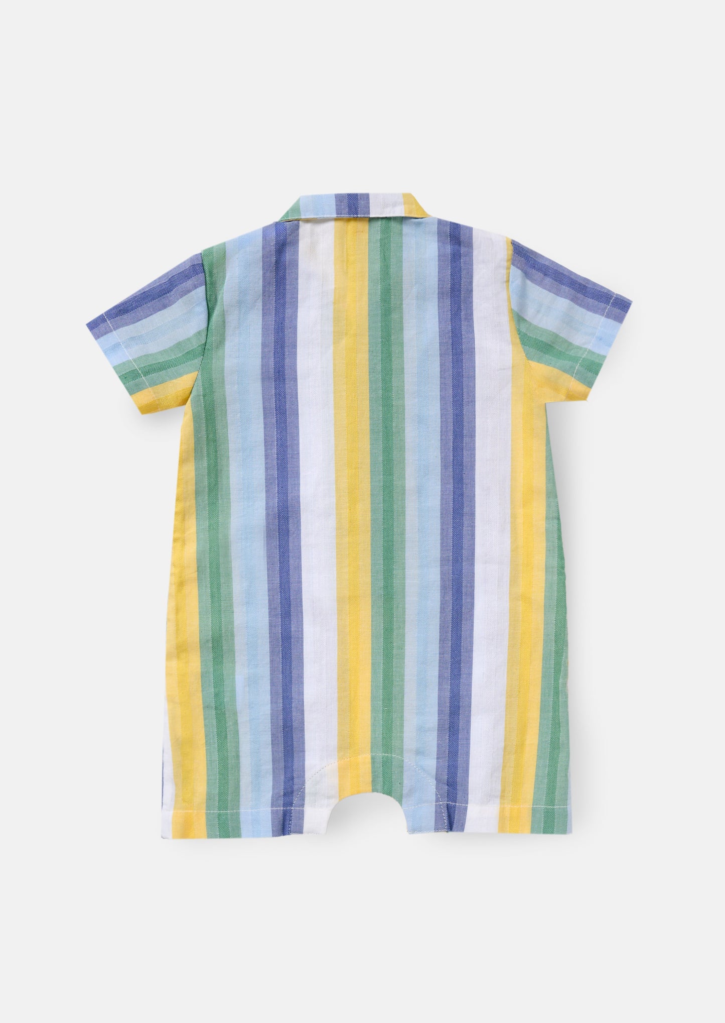 Jax Green Woven Stripe Romper