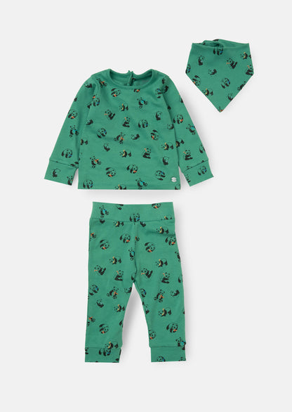 Albie Panda Print Top And Legging Set