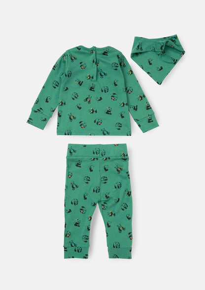 Albie Panda Print Top And Legging Set
