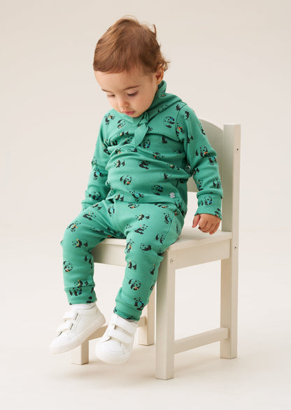 Albie Panda Print Top And Legging Set