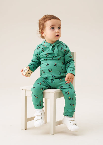 Albie Panda Print Top And Legging Set