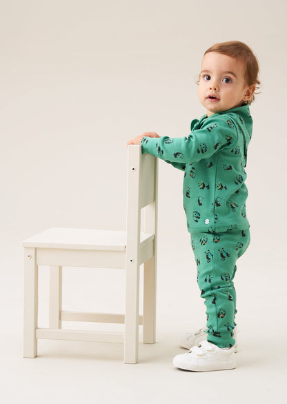 Albie Panda Print Top And Legging Set