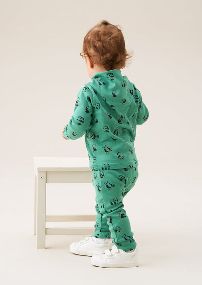 Albie Panda Print Top And Legging Set