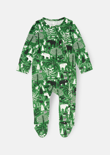 Andreas Green Scandi Print Babygrow