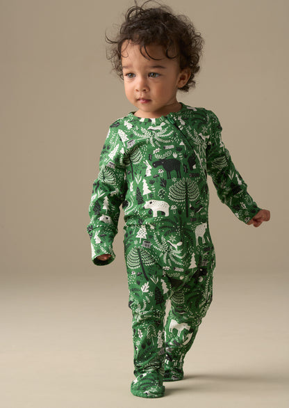 Andreas Green Scandi Print Babygrow