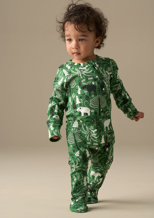 Andreas Green Scandi Print Babygrow