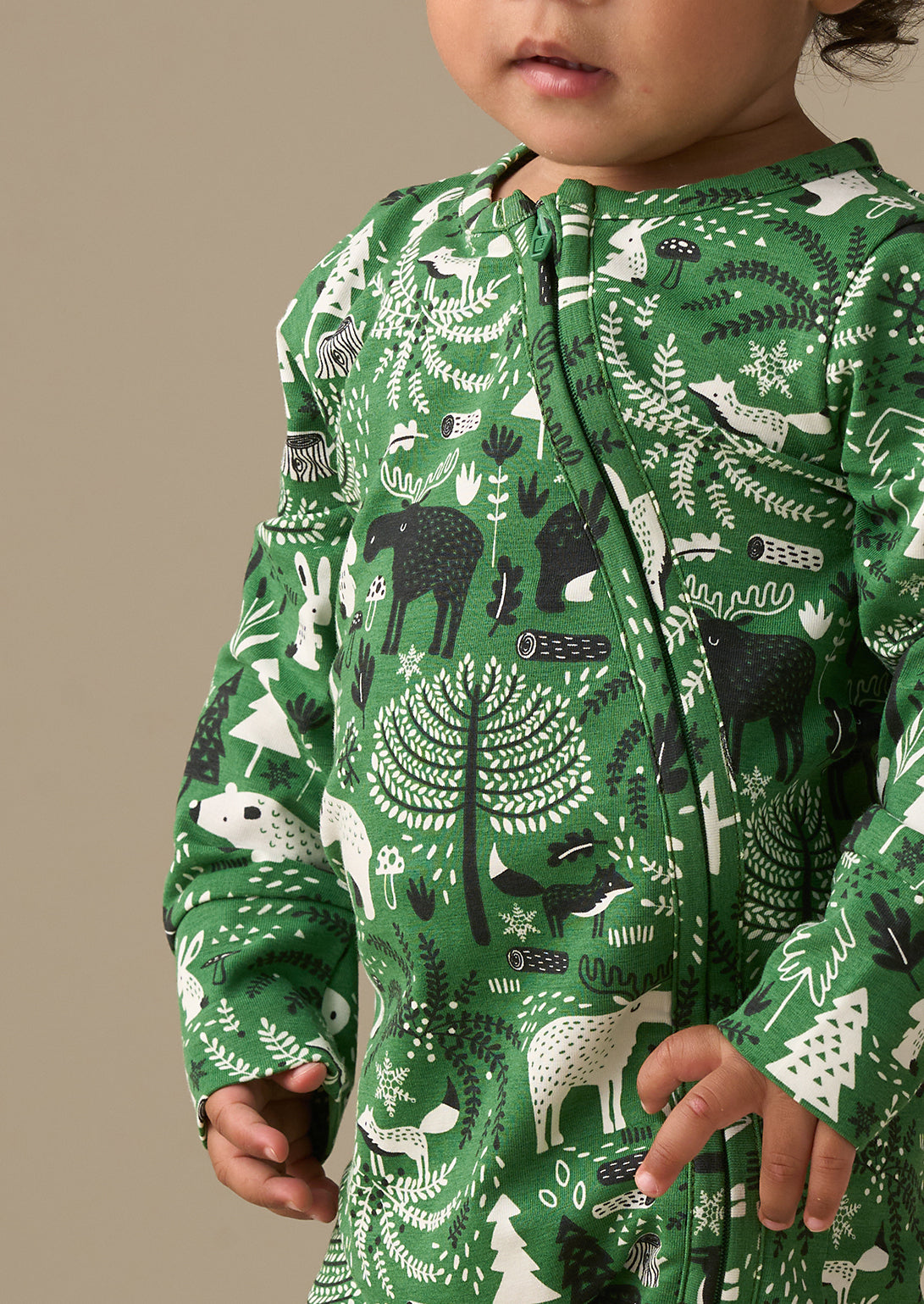 Andreas Green Scandi Print Babygrow