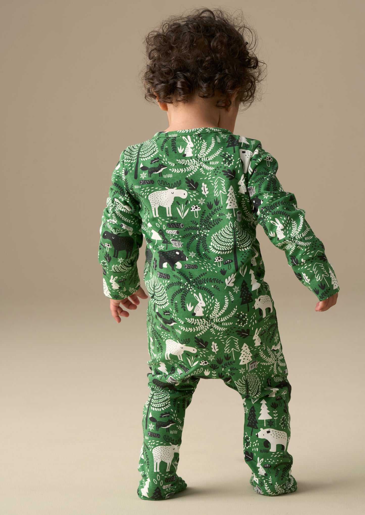 Andreas Green Scandi Print Babygrow