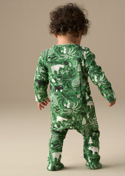 Andreas Green Scandi Print Babygrow