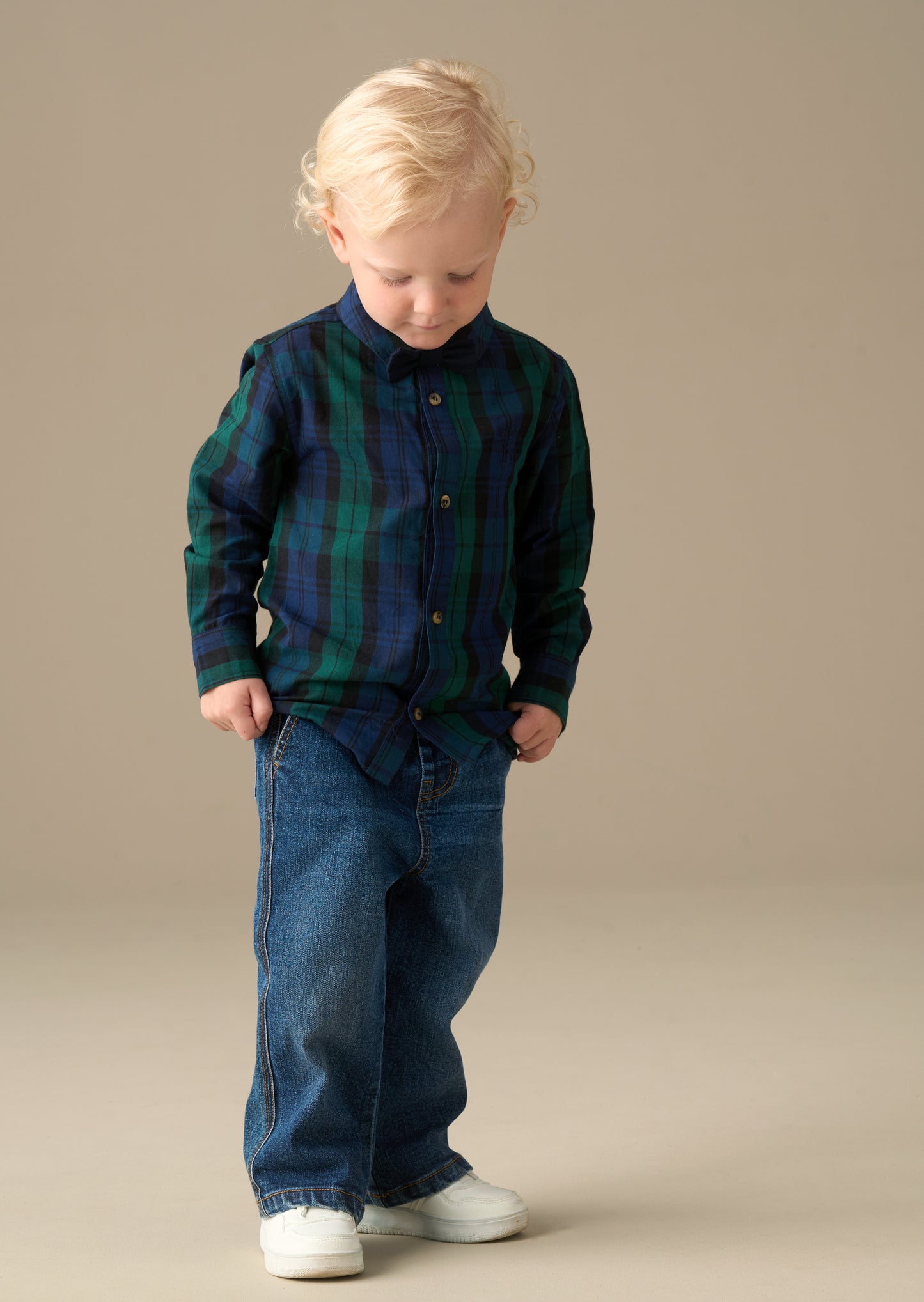 Abel Plaid Shirt With Bow Tie