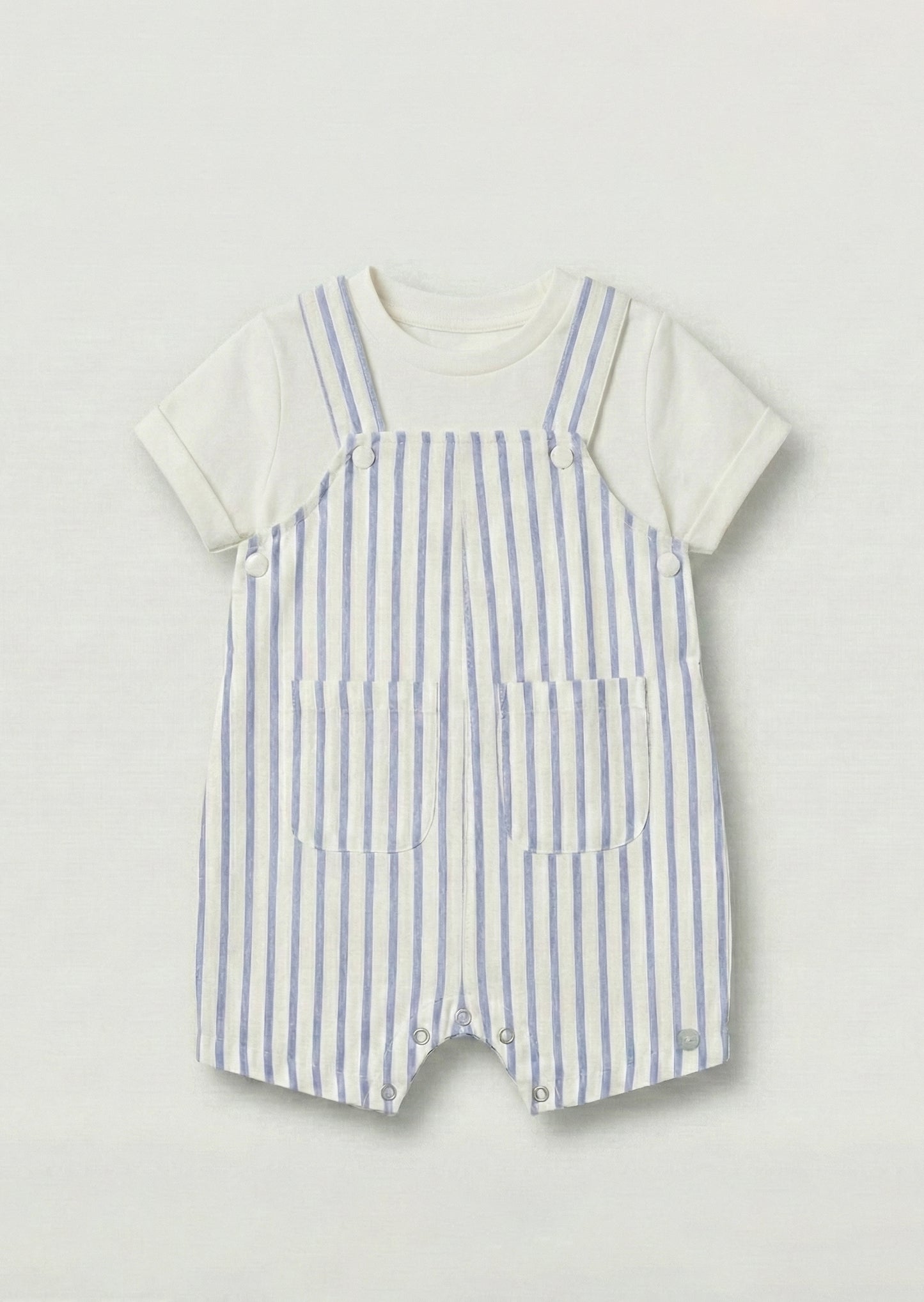 Ron Stripe Dungaree And Bodysuit Set