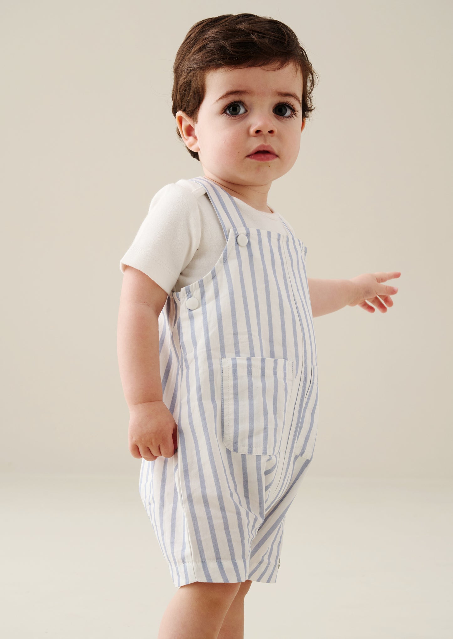Ron Stripe Dungaree And Bodysuit Set