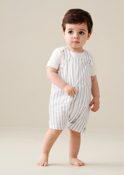 Ron Stripe Dungaree And Bodysuit Set