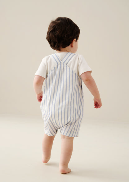 Ron Stripe Dungaree And Bodysuit Set