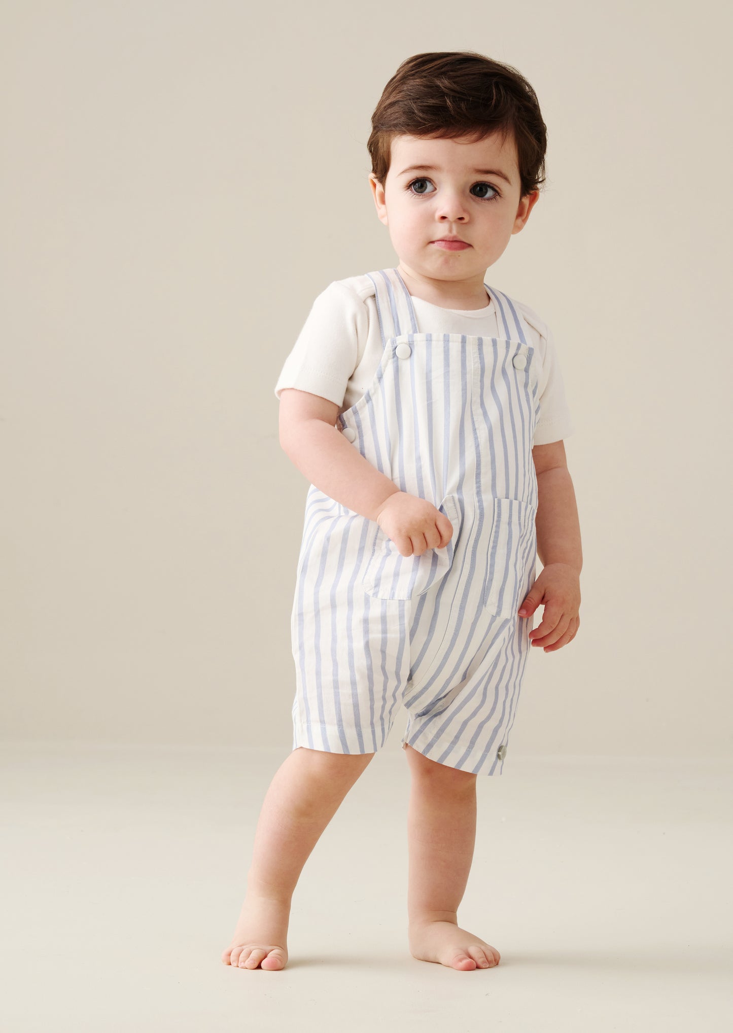 Ron Stripe Dungaree And Bodysuit Set