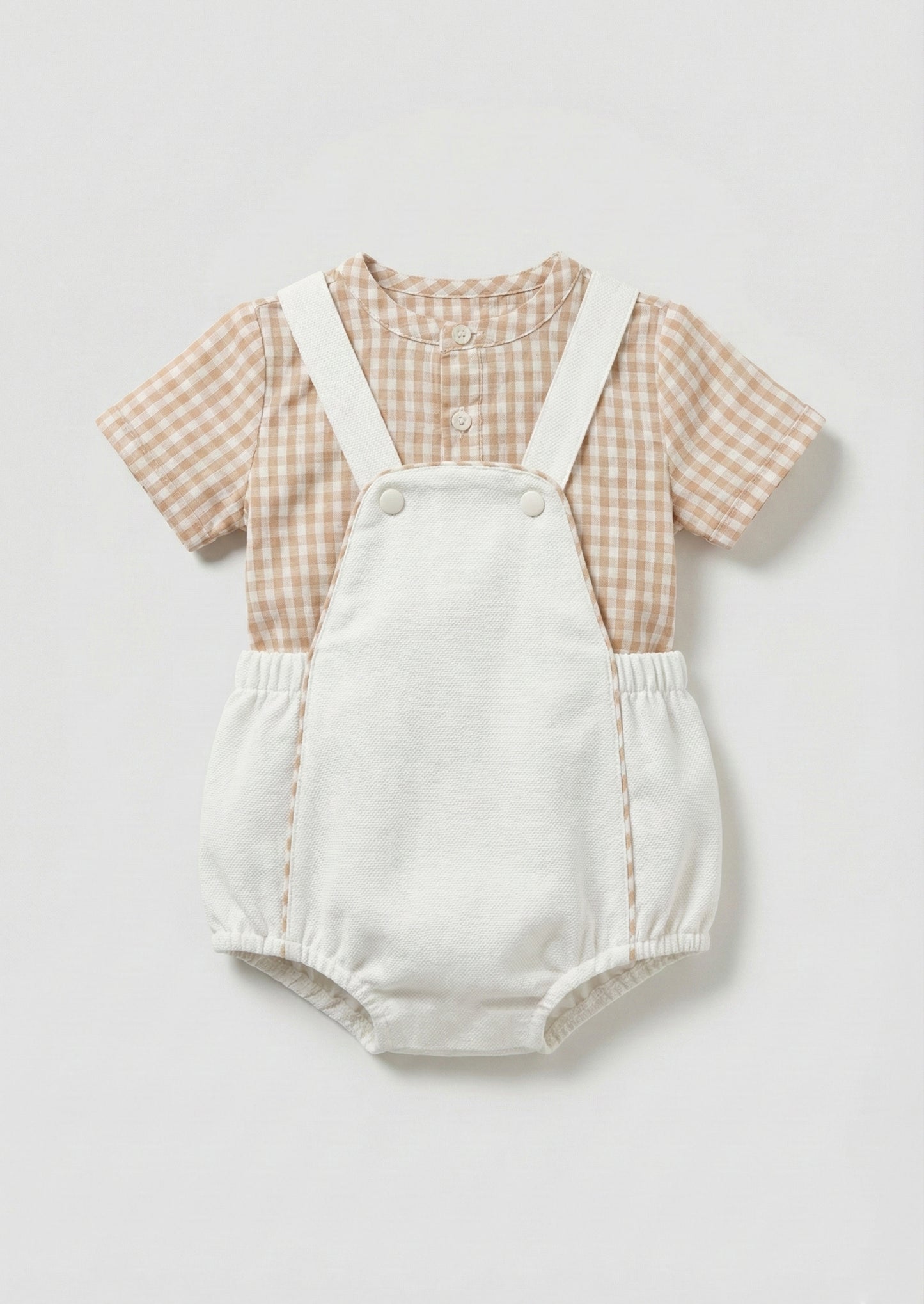 Syril Gingham Smart Shirt & Textured Romper