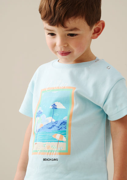 Mini Jay Printed Blue Tshirt
