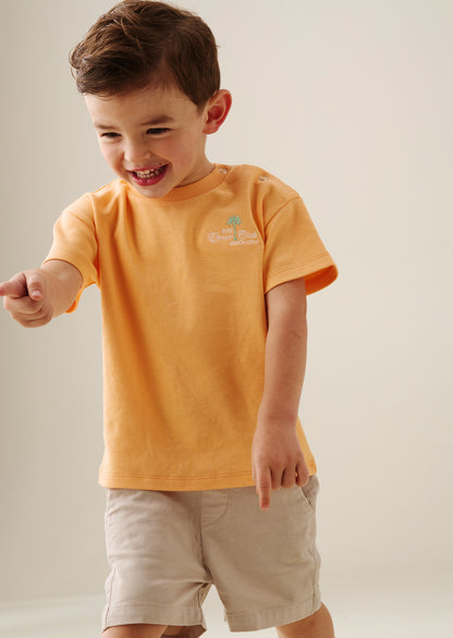 Mini Crew Printed Yellow T Shirt