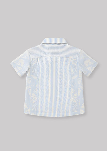 Regan Cut And Sew Stripe Palm Shirt