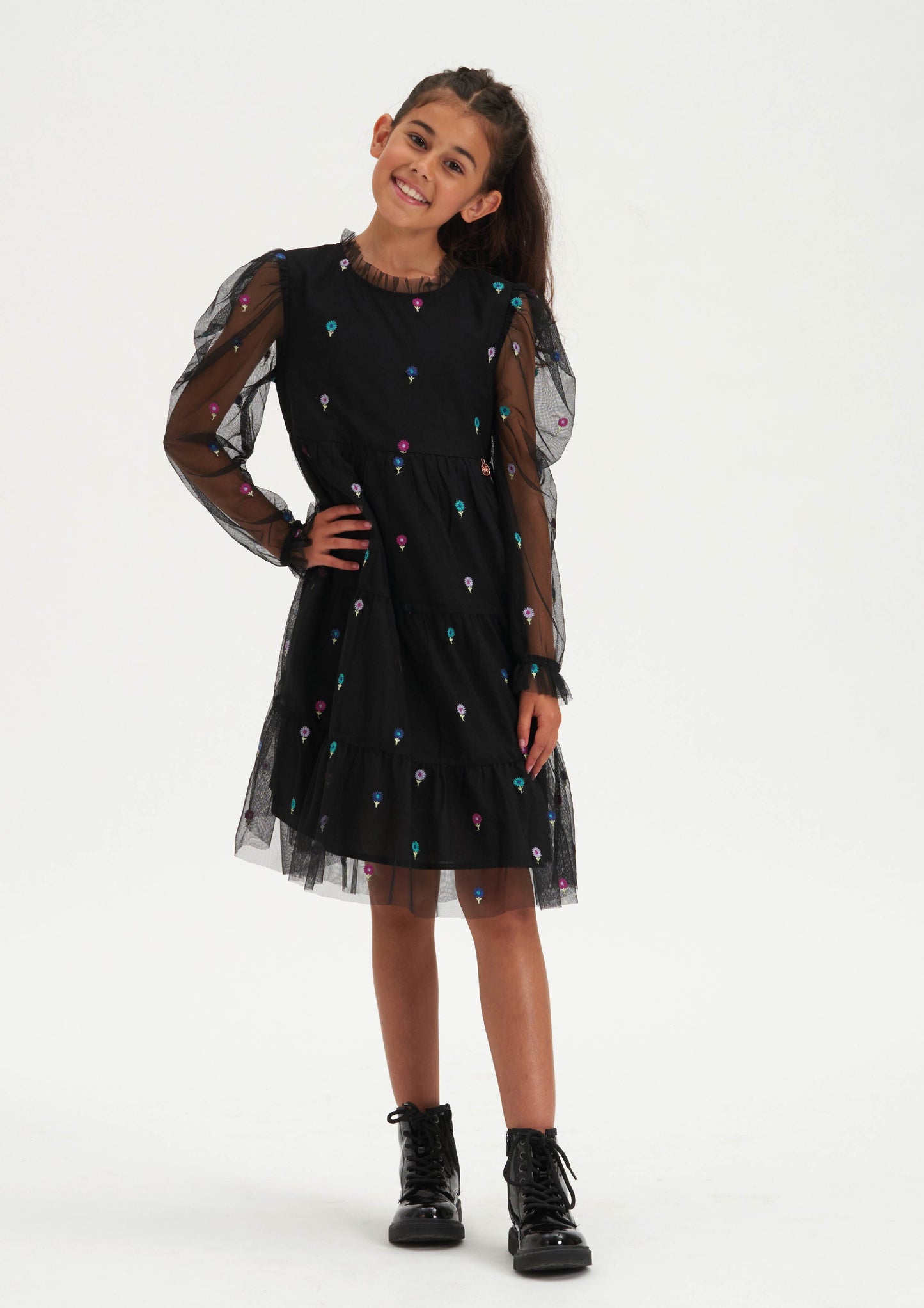Daisy Mesh Embroidered Dress