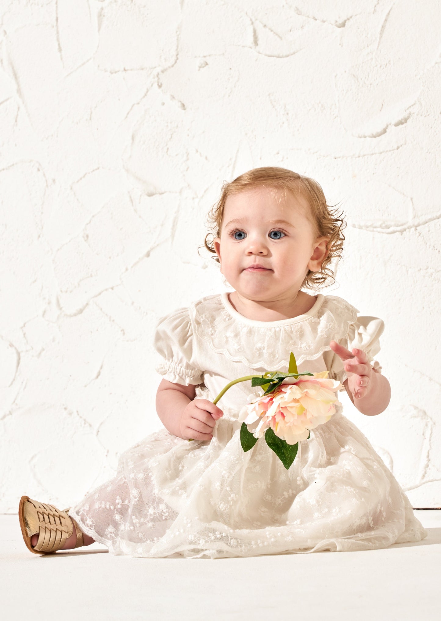 Amelia Ivory Tiered Lace Dress